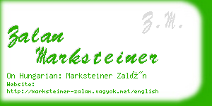 zalan marksteiner business card